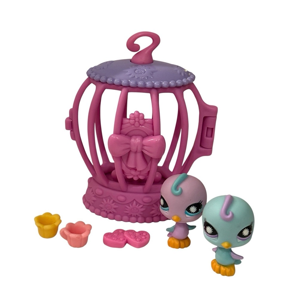 LPS Littlest Pet Shop Portable Pets Birds #930 #931 Birdcage Playset 2007